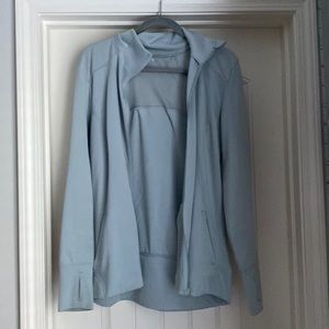 Grey Blue athletic zip up jacket
